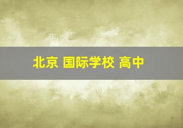 北京 国际学校 高中